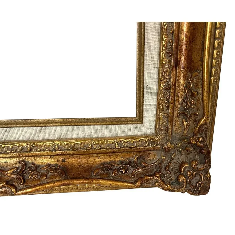 Vintage Gold Gilded Wood Gesso Ornate Photo Art Frame Large 27x23
